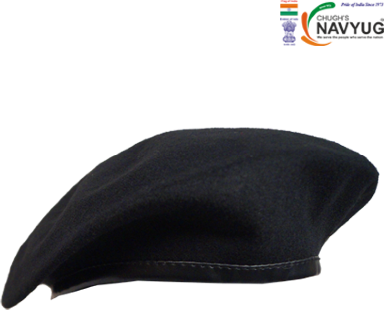 Beret Cap Black Light Weight - Beanie (1000x1000), Png Download
