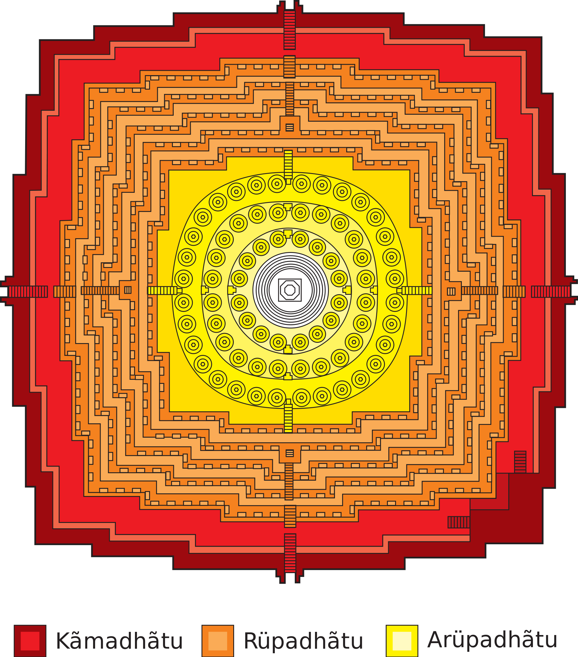 Open - Borobudur Mandala (2000x2273), Png Download