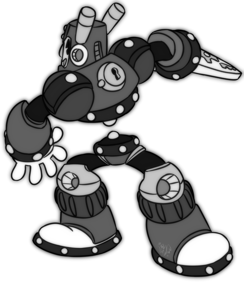 Clip Free Download Rubberhose Butter Knife By Burntbeebs - Rubber Hose Robot (800x923), Png Download