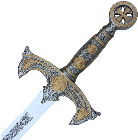 Knights Templar - Sword (653x466), Png Download