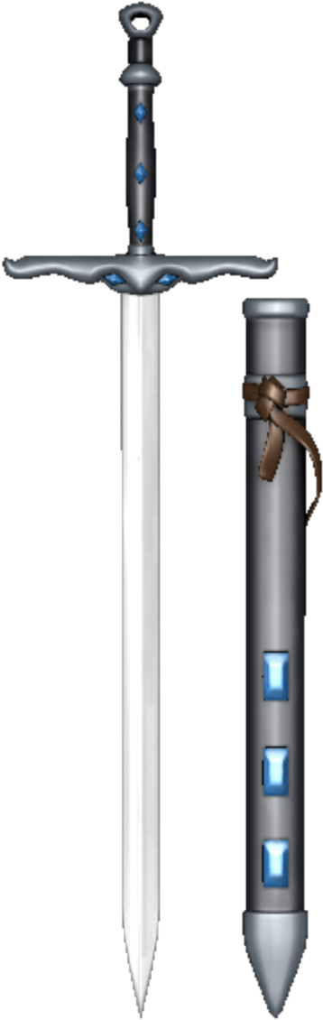 Medieval Sword & Scabbard - Sword (420x1193), Png Download