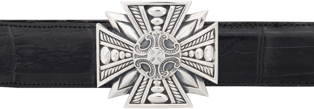 Jeff Deegan Maltese Cross 1 1/2" Trophy Buckle - Belt (1000x349), Png Download