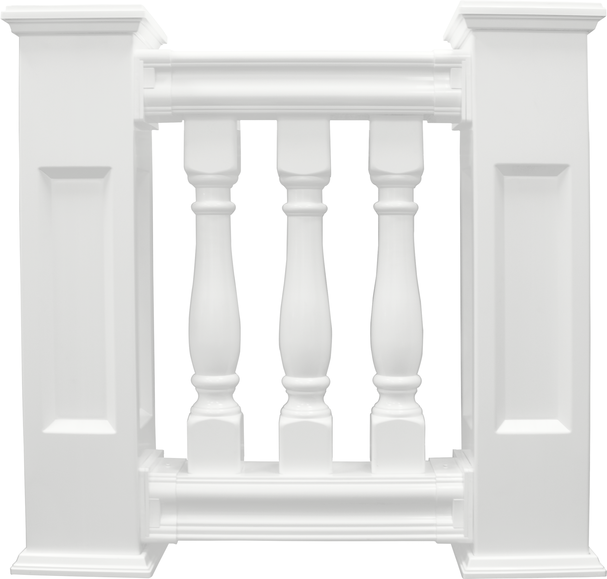 V510 With Turned Vinyl Balusters - Baluster (2735x2610), Png Download