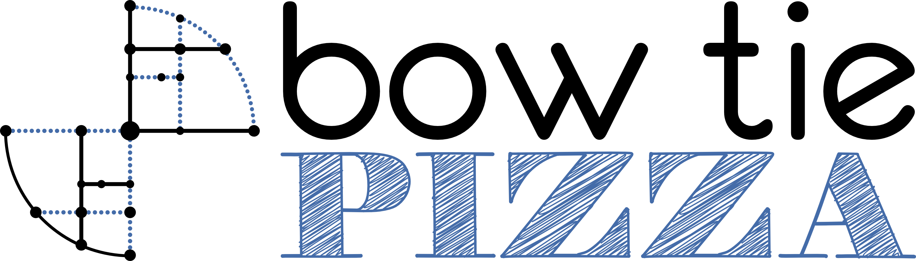 Bow Tie Pizza (3036x866), Png Download