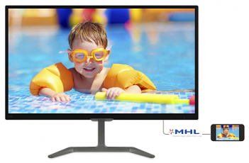 Philips 27 Monitor Black - Philips 246e7qdab 23.6" Fhd Ips W-led Monitor (350x350), Png Download