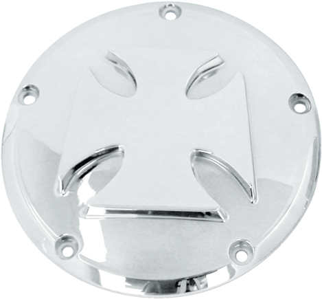 This Chrome Plated Derby Cover Features A Large Maltese - Chrome Plating (517x480), Png Download