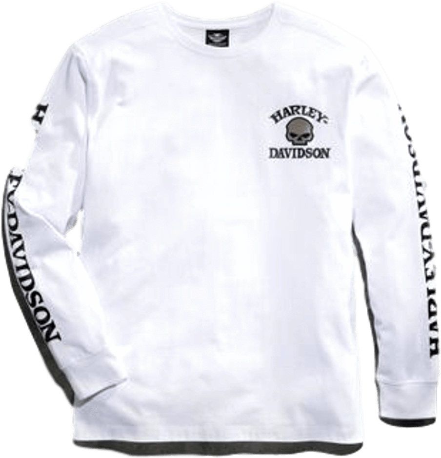 Men's White Skull Long Sleeve Tee - Long Sleeve White Skull (1024x1024), Png Download