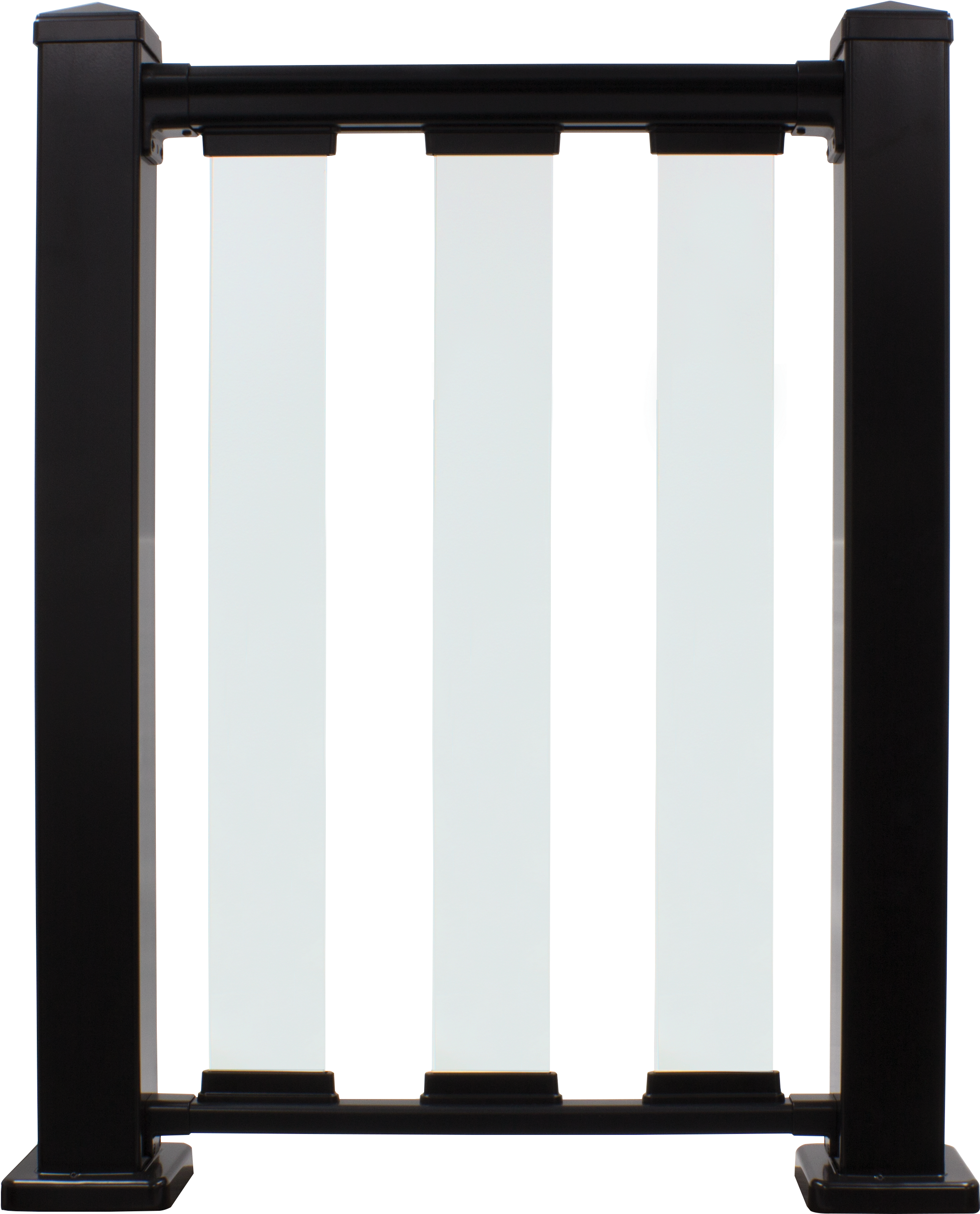 Aluminum Railing With 4 Inch Glass Slats - Baluster (2723x2887), Png Download