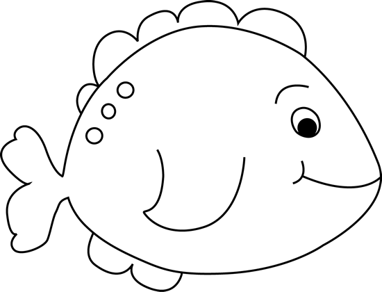 Black And White Little Fish Clip Art Image - Animals Clipart Black And White (550x420), Png Download