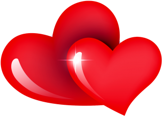 Red Dual Heart Transparent Background - Imagem Sem Fundo De Coração (376x376), Png Download