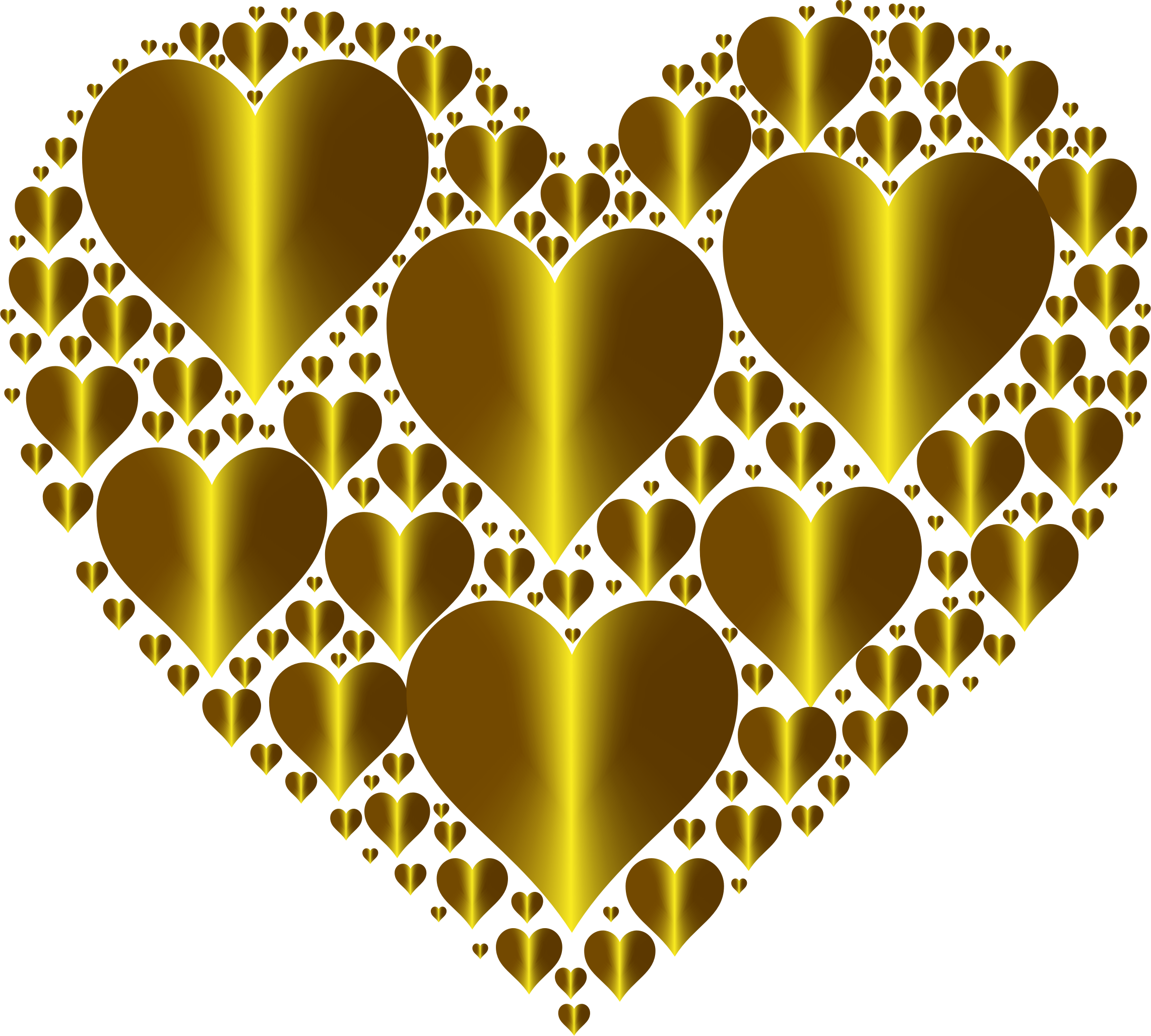 Big Image - Yellow Hearts No Background (2284x2056), Png Download