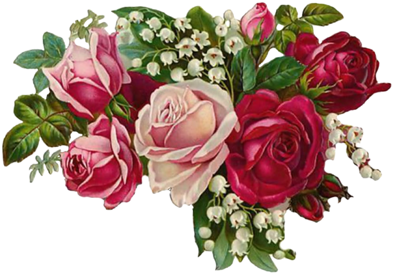 Go To Image - Vintage Red Roses Png (960x621), Png Download