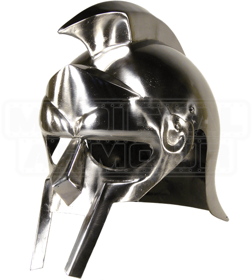 Gladiator Helmet - Armor Venue: Roman Gladiator Helmet Epic Armoury, Silver (550x550), Png Download