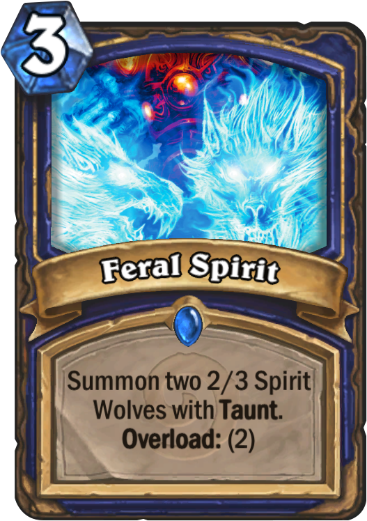 Feral Spirit Card - Feral Spirit Hearthstone (567x811), Png Download