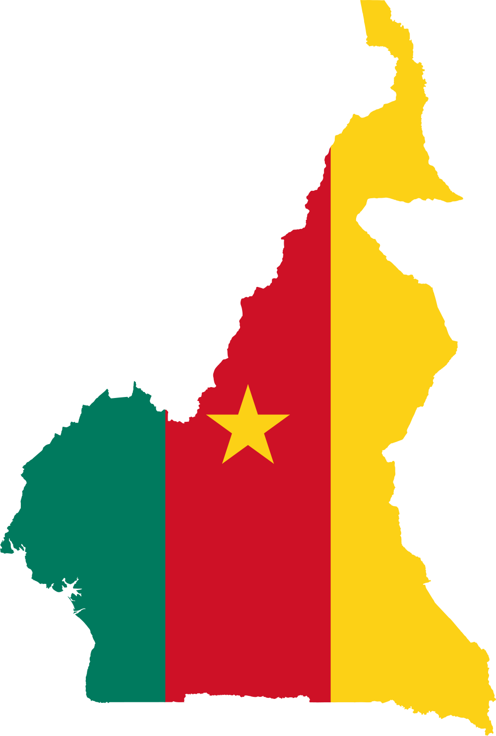 Seguido A Esto, La Segunda Versión De La Bandera De - Cameroon Flag Map (690x1024), Png Download