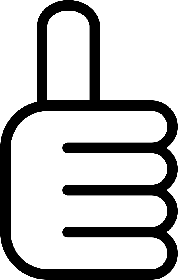 Thumb Up Hand Outline Interface Symbol Comments - Portable Network Graphics (626x981), Png Download