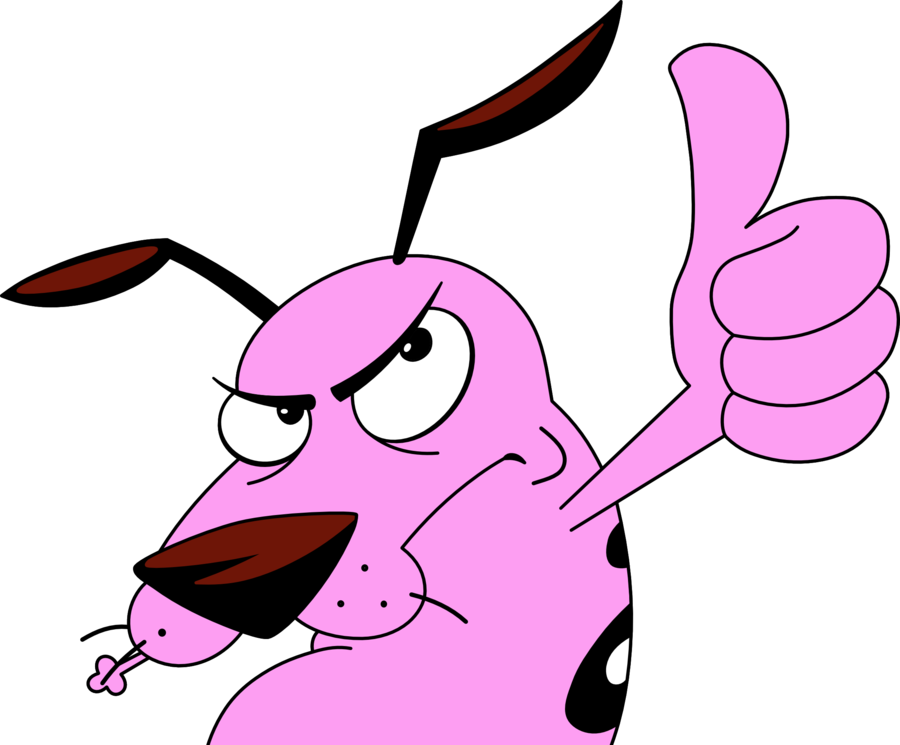 Courage Giving Thumb Up - Cartoon Courage The Cowardly Dog (900x745), Png Download