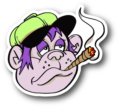 Cartoon Monkey Smoking Joint Sticker - Cartoon Monkey Smoking Weed (600x600), Png Download