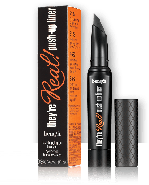 They're Real Gel Eyeliner Pen Travel Size Mini - Benefit Cosmetics They're Real! Push Up Eyeliner Mini (1220x1380), Png Download