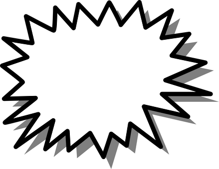 Speech Shape Star Burst Design Message Lab (439x340), Png Download