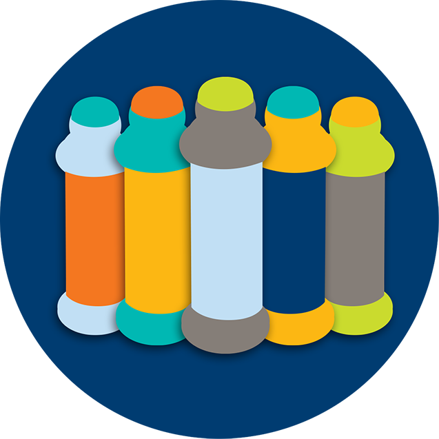 A Row Of 5 Bingo Daubers (637x637), Png Download