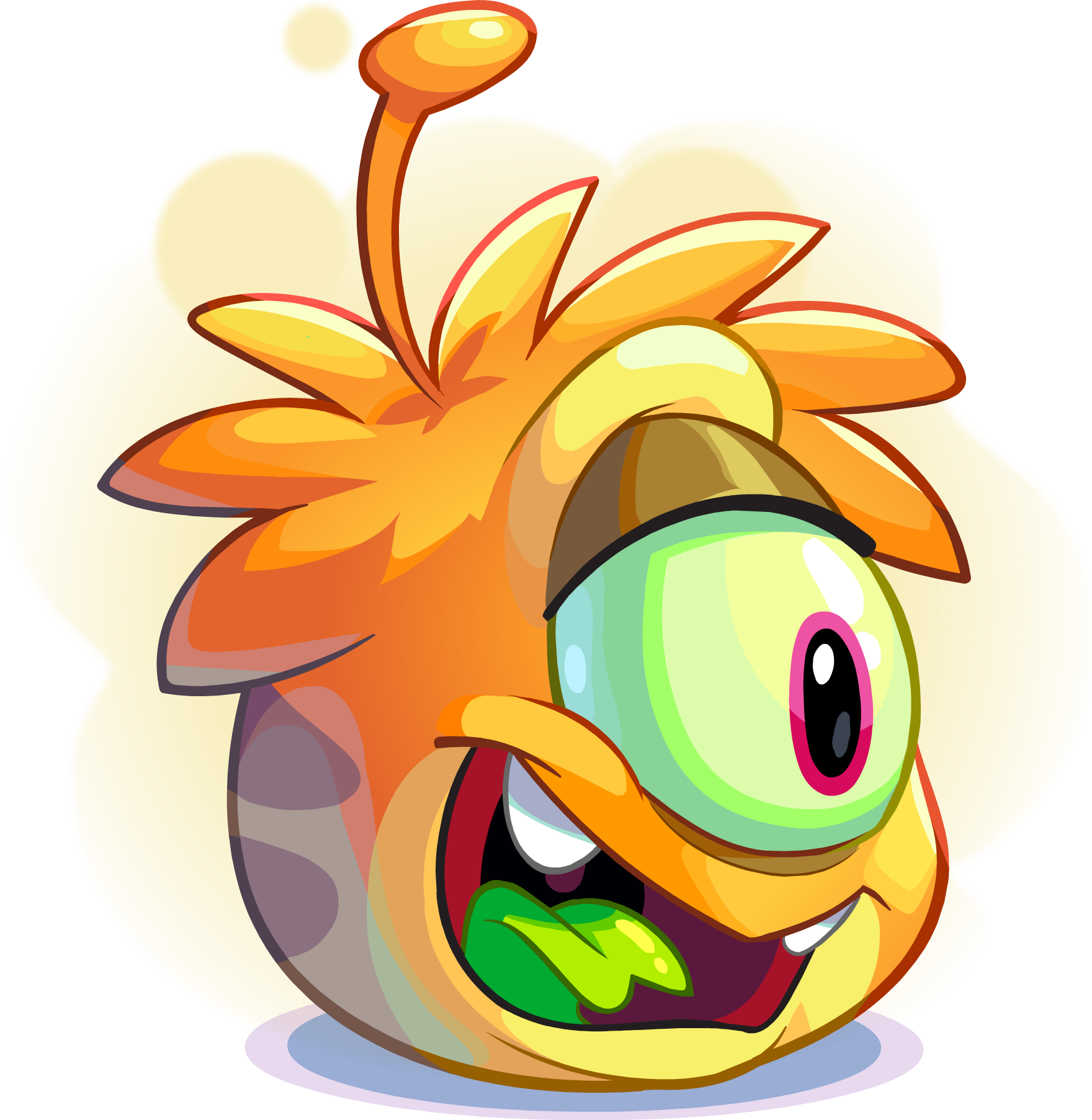 Orange Alien Puffle Adoption - Club Penguin Puffles Alien (1760x1805), Png Download