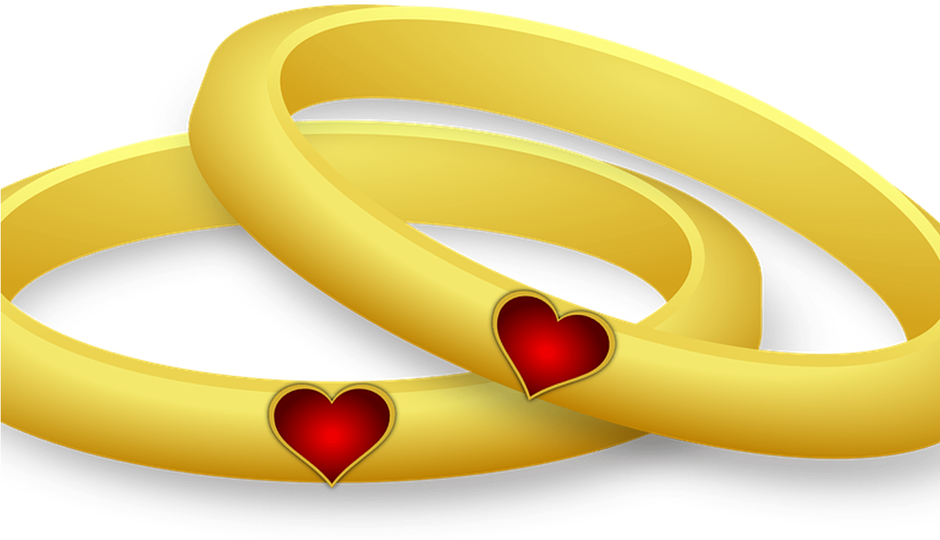 Ring Wedding Heart Free Vector Graphic On Pixabay - Wedding Ring Clip Art Png (1368x855), Png Download