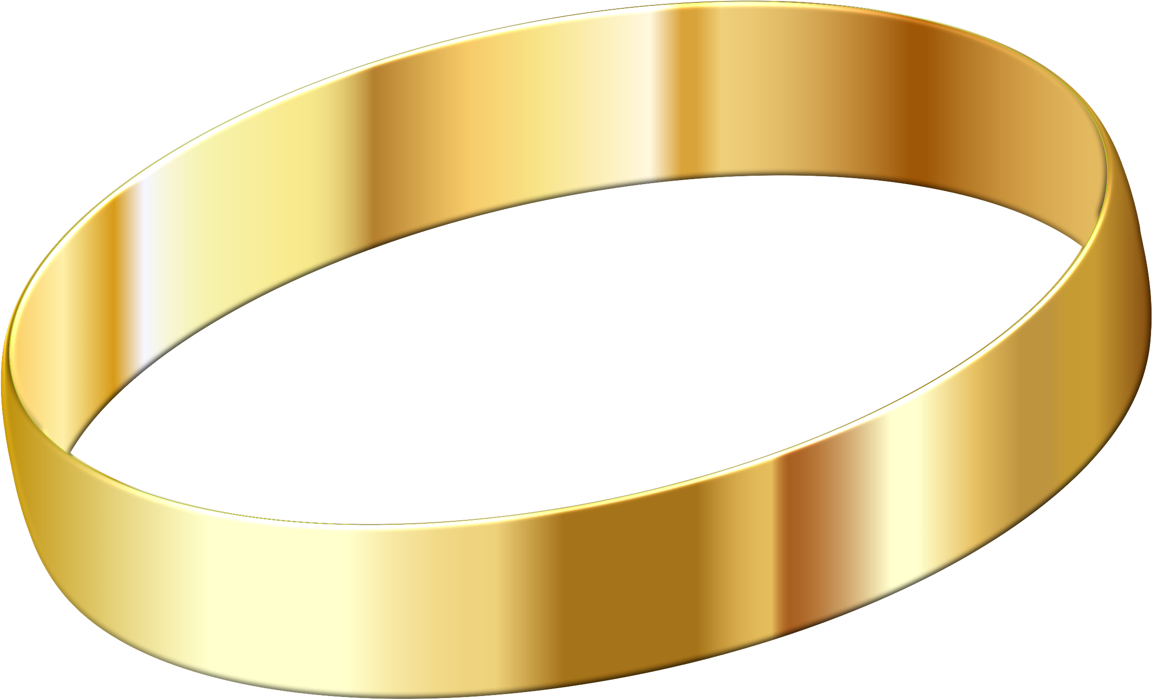 Go To Image - Clip Art Gold Ring (2400x1457), Png Download