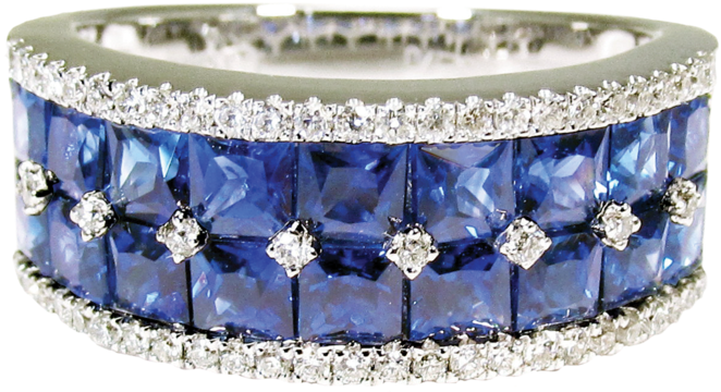 Sapphire Band Ring (1000x900), Png Download
