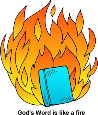 Word Fire - Book On Fire Clip Art (341x400), Png Download