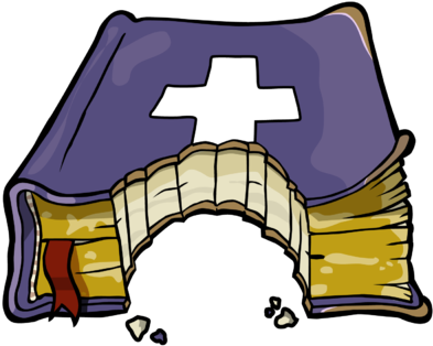 Reading Your Bible Clipart - Bible With A Bite Taken Out (400x322), Png Download