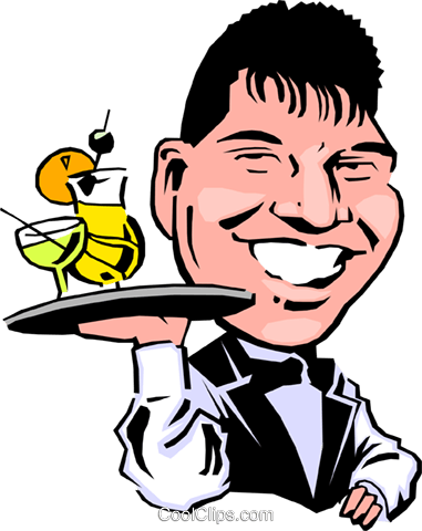 Cartoon Waiter (381x480), Png Download