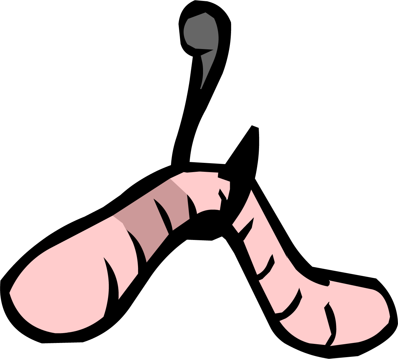 Worm - Png - Club Penguin Fishing Hook (1292x1164), Png Download
