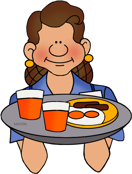 Clip Free Stock Occupations Clip Art By Phillip Martin - Food Service Clip Art (494x648), Png Download