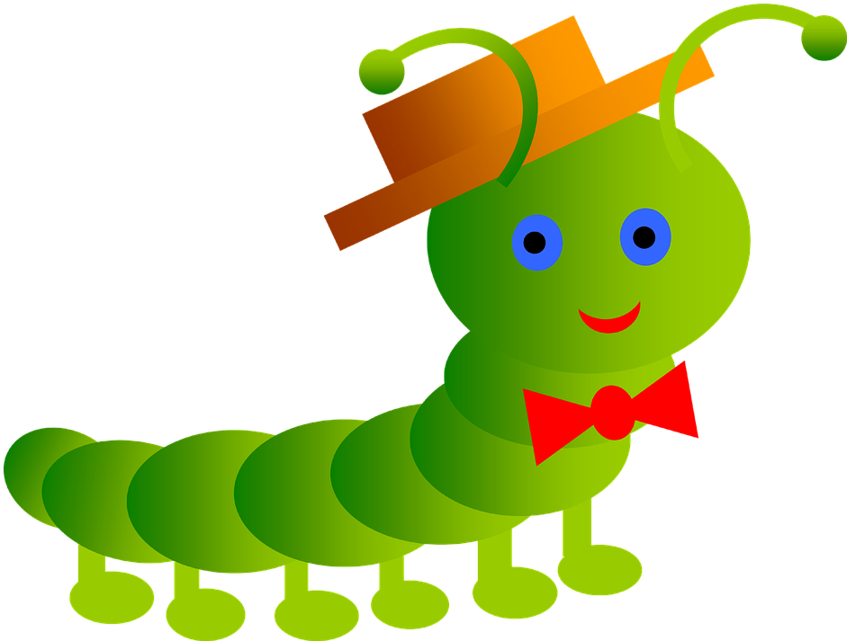 Inchworm, Smile, Worm, Papillon, Stricchetto, Antenna - Worm (946x720), Png Download