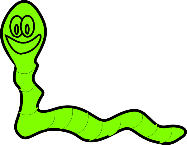 Green Worm (600x467), Png Download