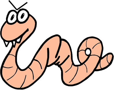 Second To Fleas, Intestinal Worms Are A Parasite Always - Cartoon Worm No Background (395x311), Png Download