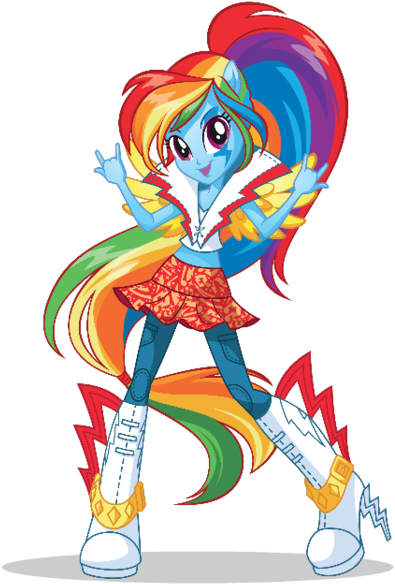 Box Art, Devil Horn , Equestria Girls, Official, Rainbow - Mlp Eg Rainbow Rocks Rainbow Dash (476x600), Png Download