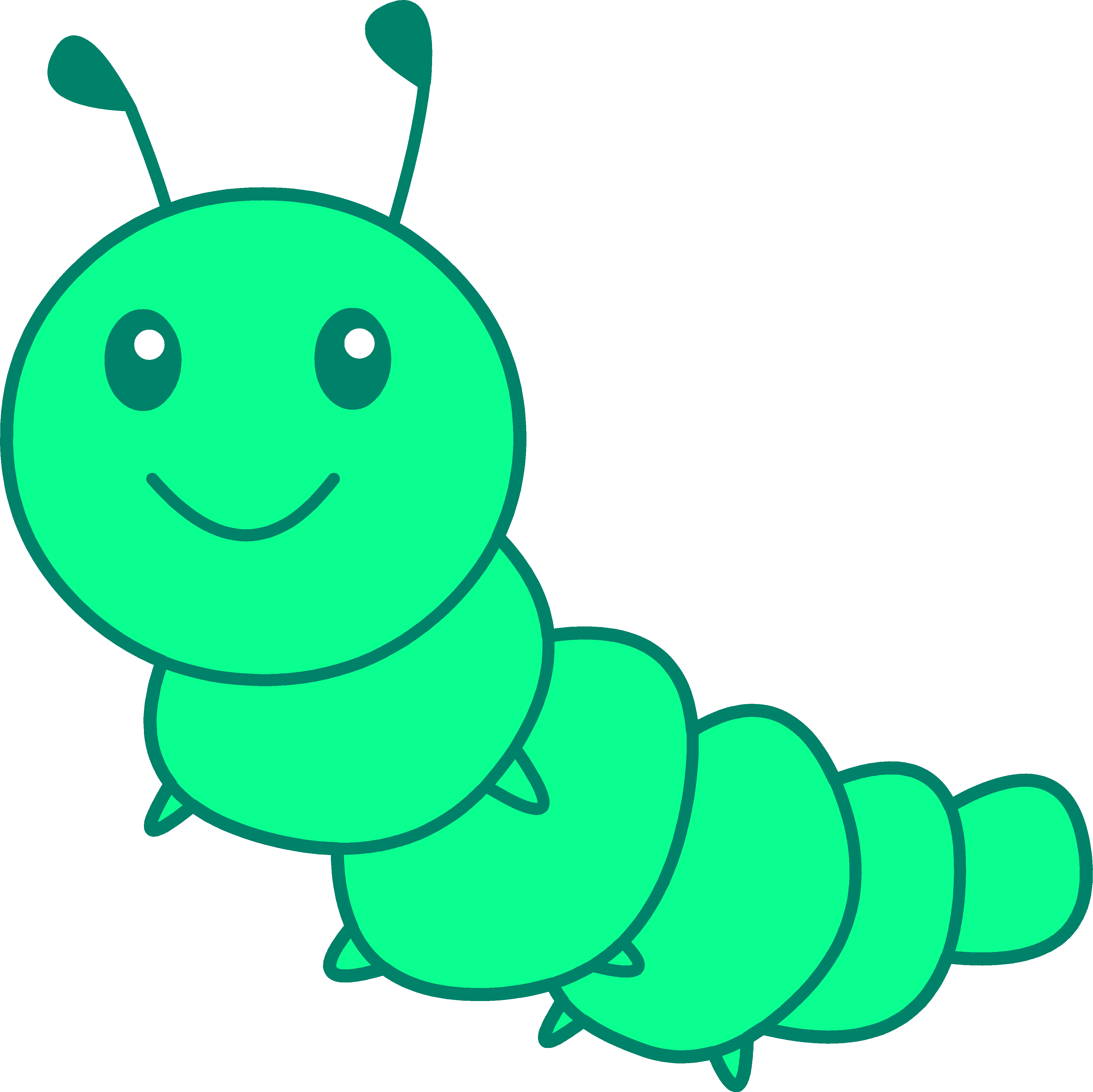 Green Worm Clipart - Clipart Caterpillar (4169x4166), Png Download