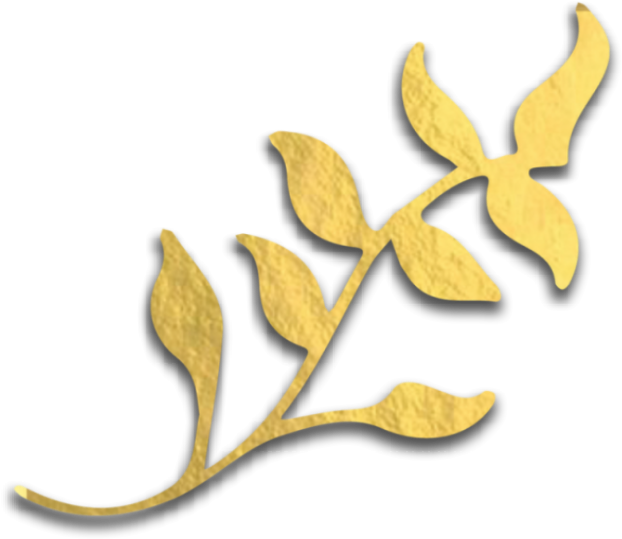 Plant Leaf Gold Goldleaf Metallic Flower Scrapbooking - Gold (675x554), Png Download