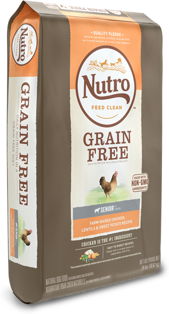 Nutro™ Grain Free Senior Farm-raised Chicken, Lentils - Grain-free Large Breed Adult Chicken, Lentils (640x640), Png Download