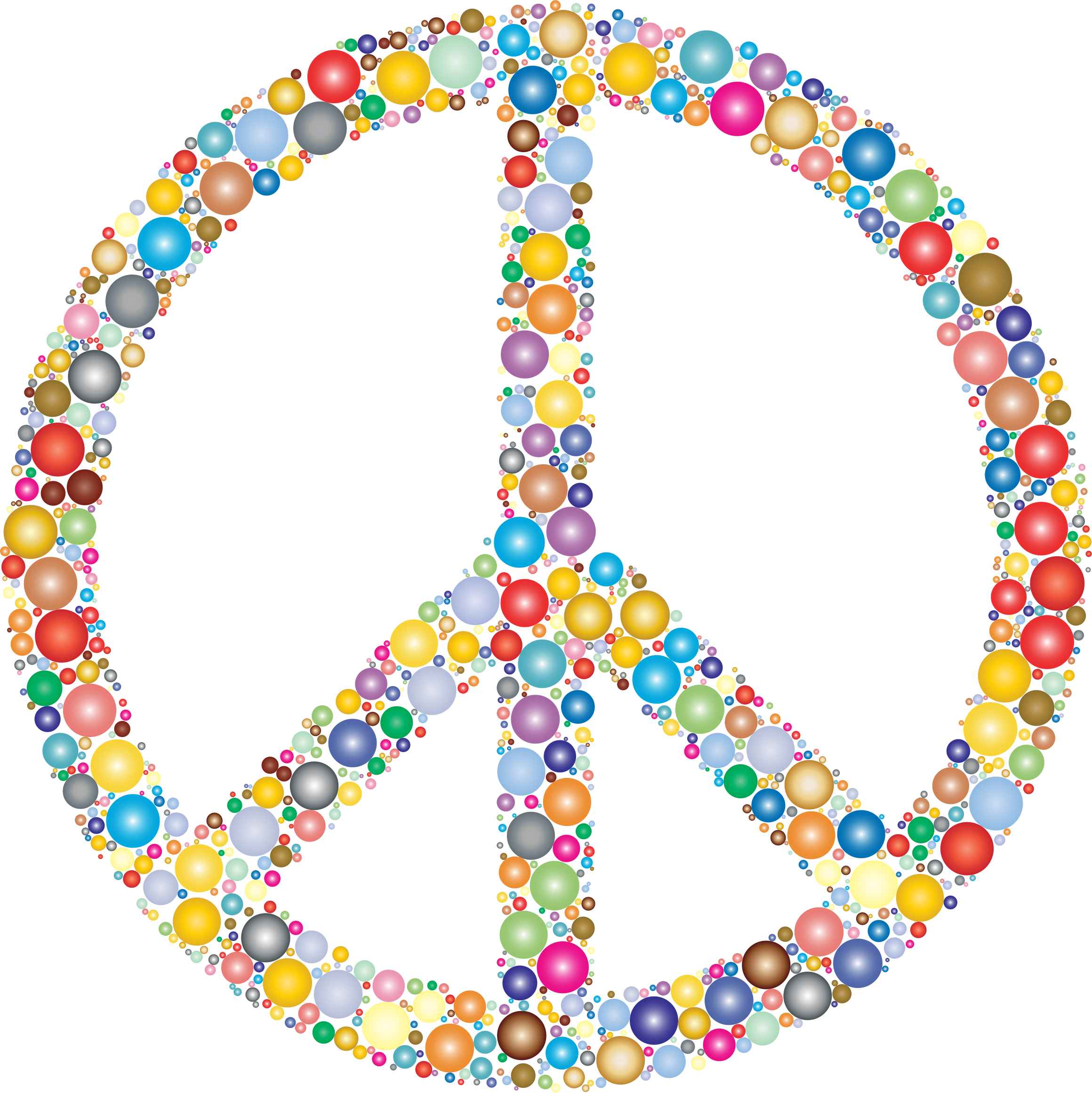 Clipart Colorful Circles Peace Sign - Colorful Peace Sign (2320x2321), Png Download