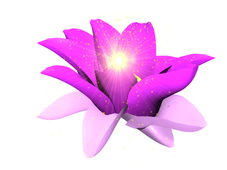 Share This Image - Glowing Purple Flower Png (723x542), Png Download