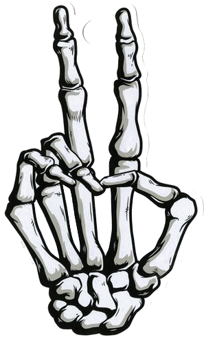 Svg Royalty Free Library T Shirt Hand Skeleton Symbols - Skeleton Hand Making Peace Sign (564x564), Png Download