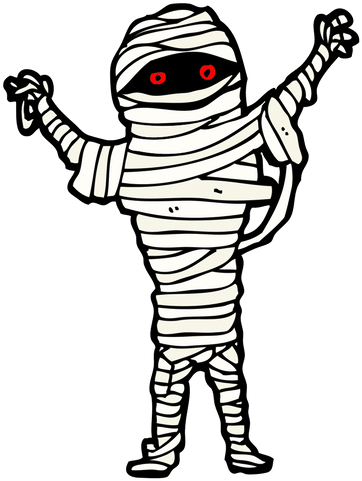 Mummy - 0shares - Halloween Mummy Cartoon Greeting Card (500x500), Png Download