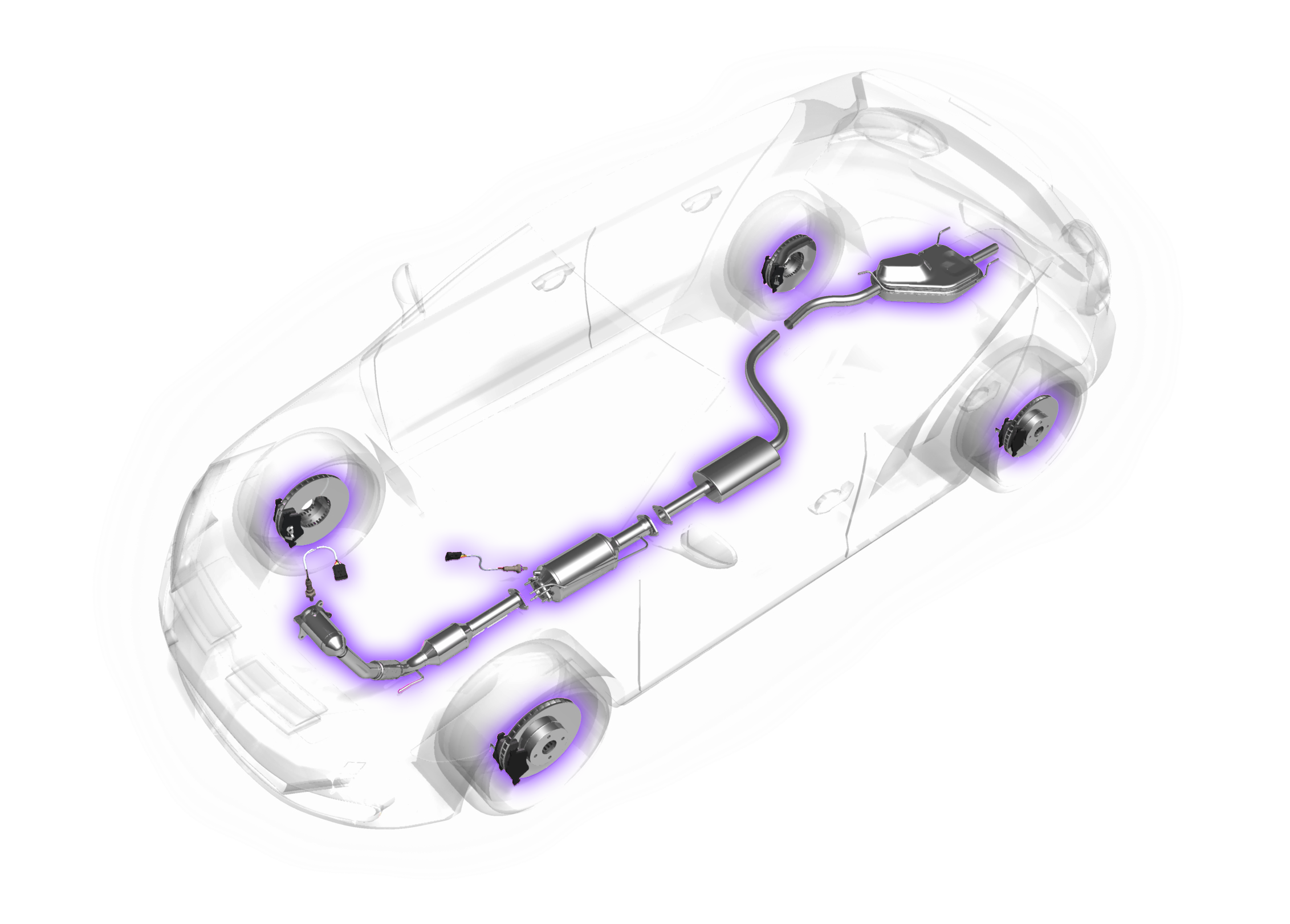 Transparent Car Purple Glow 2 - Illustration (2282x1745), Png Download