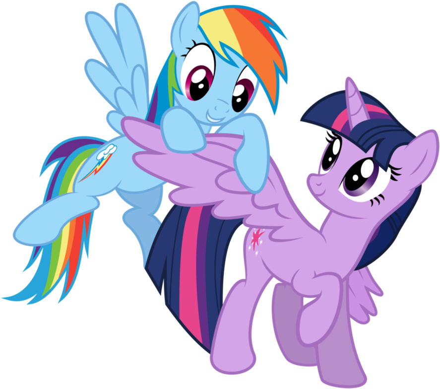 Fanmade Rainbow Dash And Twilight Sparkle - My Little Pony Twilight Sparkle And Rainbow Dash (955x836), Png Download