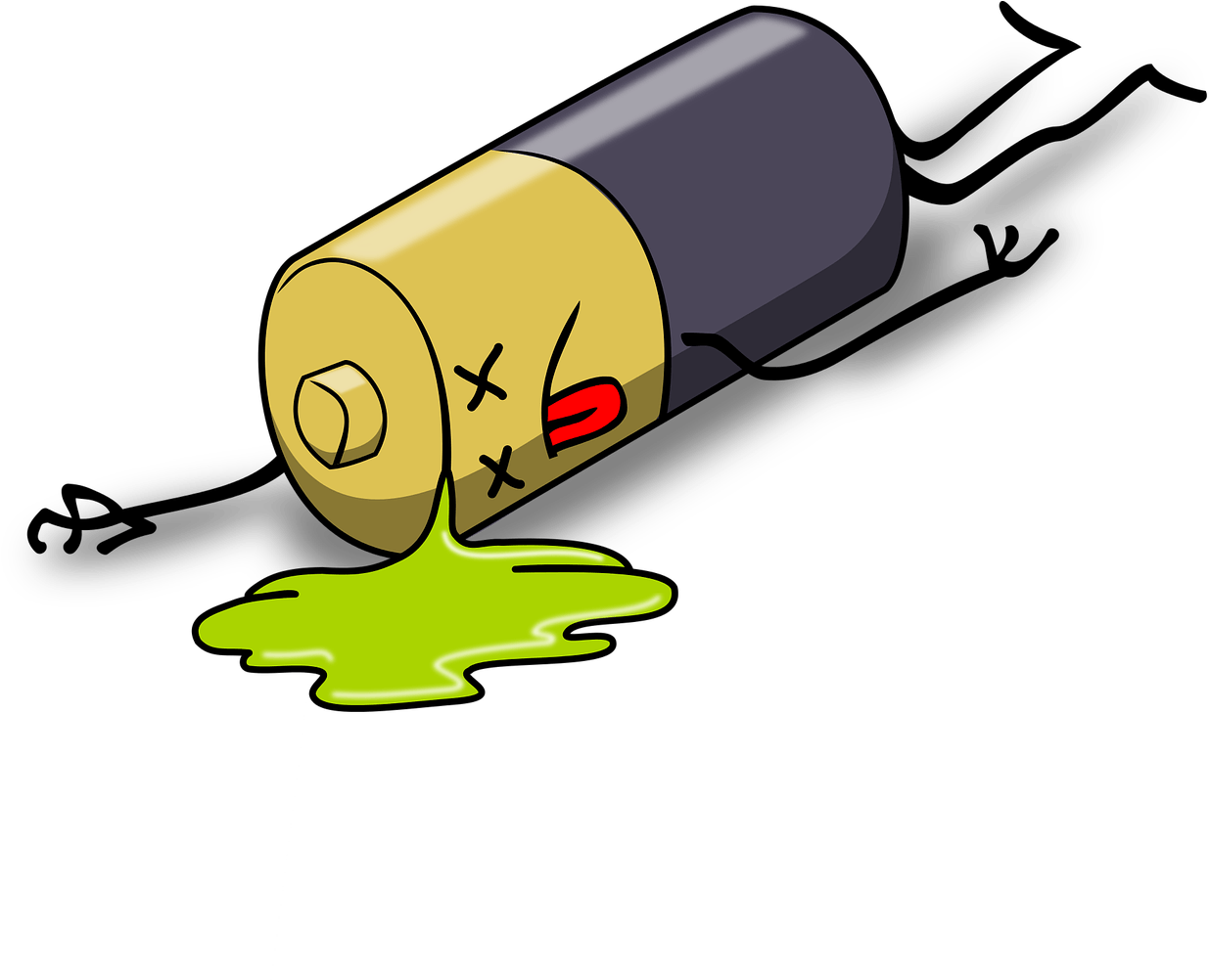 Png Library Download Battery Clipart Weird - Dead Battery (1280x1002), Png Download