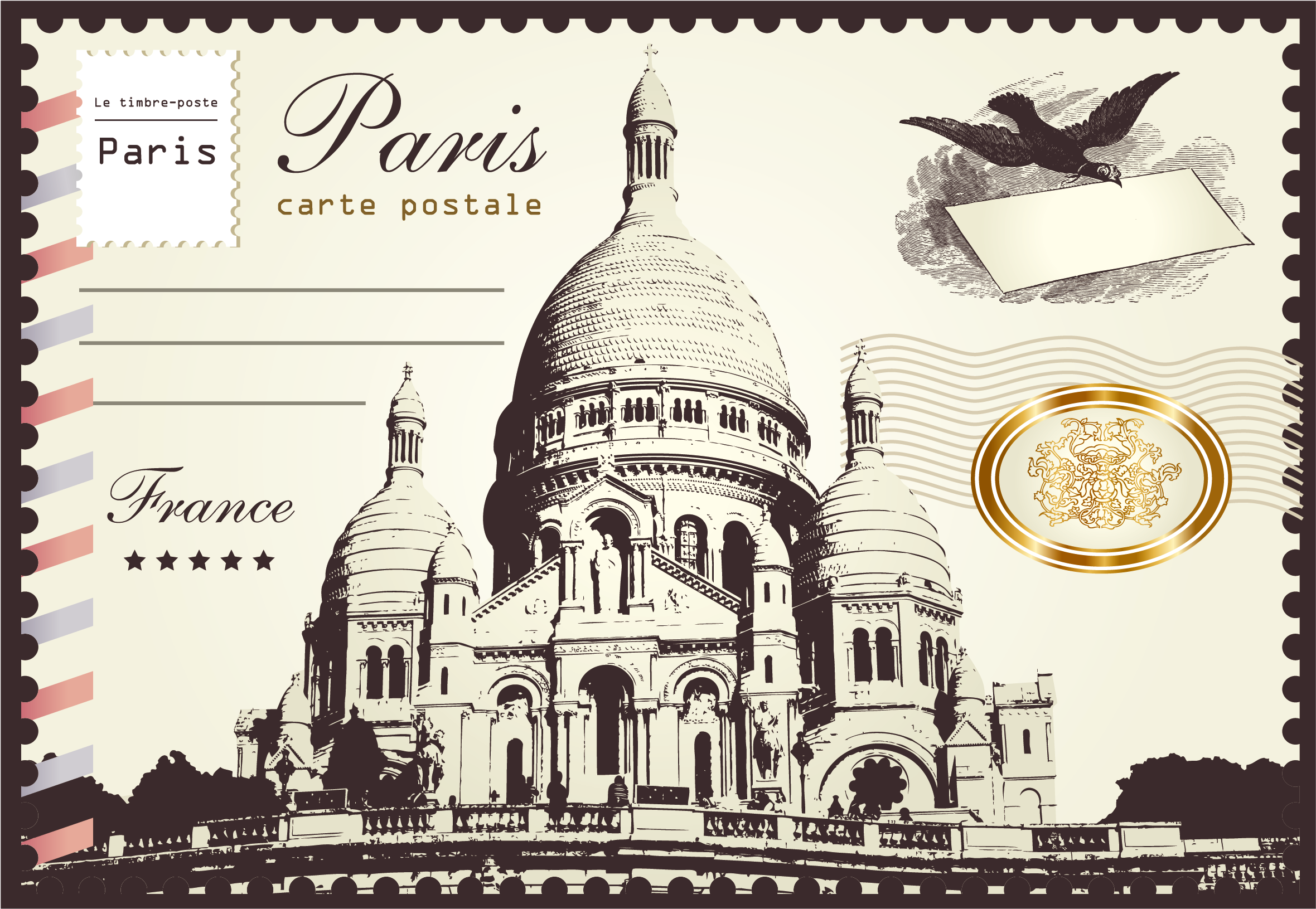 Jpg Transparent Stock London Paris Paper Postage - Postal Stamp Paris (3950x2899), Png Download