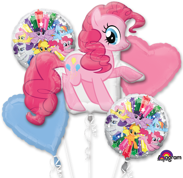 My Little Pony Pinkie Pie Jumbo Balloon Bouquet - My Little Pony 7th Birthday (600x583), Png Download